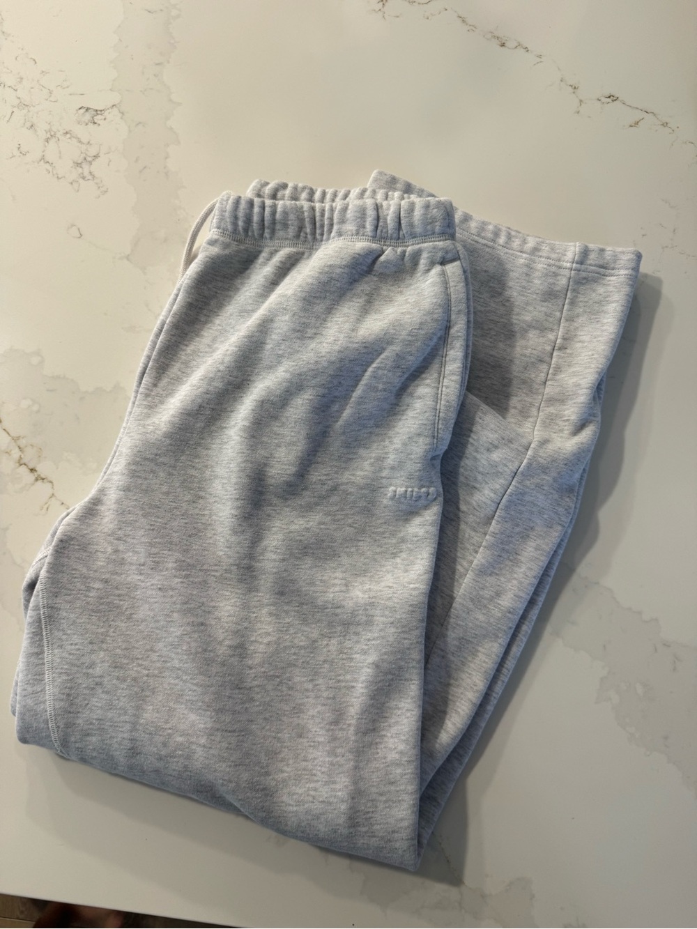 SKIMS Heather Gray Jogger Pants with Tonal Logo